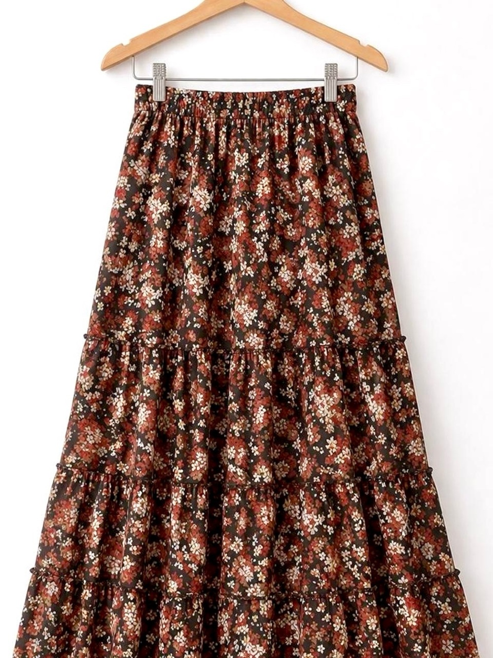 Allegra K Floral Tiered Midi Skirt, NWT